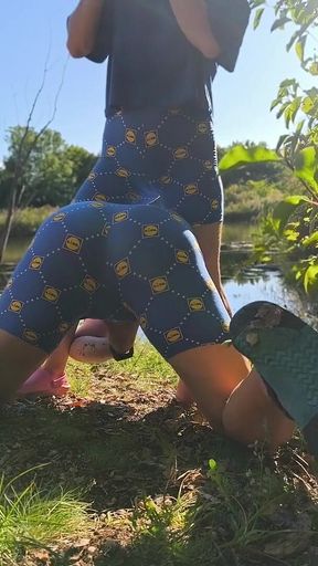 Ball Spanking in Nature