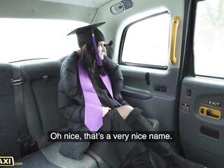 Fake Taxi University Graduate Melany Mendes Undresses Off Her Robes