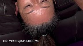 Chinese milf suck dick in sofa chair