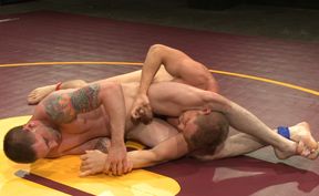 Two guys with great bodies and sexy feet fighting it out