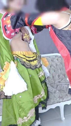 Cosplay Adult Woman Threesome Sex with Two Partners Group Scene