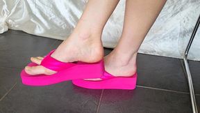 Fuchsia Platform Pink Flip Flops (mkv)