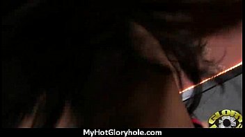 Ebony slut swallows cum sucking cardboard box gloryhole dick 9