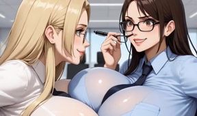 Funny Huge Boobs Office, Ai Animation