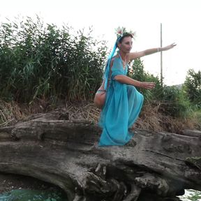 Dance on beach in evening light