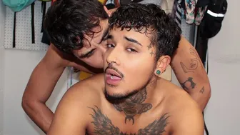 Dominic Pacifico pounds Victor Pleases and Xtian Mingle in uniform
