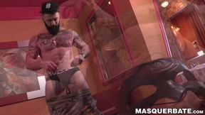 Hunk Manuel Deboxer delighting in giving his big cock good strokes