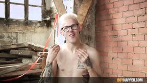 ”Blond Sub Got His Tiny Arse Screwed By A Huge Dildo”