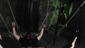 Enslaved stud tormented by a brunette dominate slut