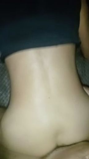 Slim Latina fucks with her boyfriend's friend, wets the bed with squirts and gets milk 💦