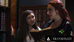 Redhead Trans Destroys Petite Bubble Butt Library Fuck