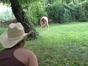 Ugly fat milf fucking in the garden