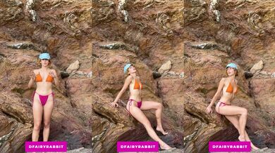 GFE beach vibes: Natural redhead posing and undressing for you