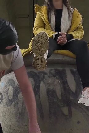 Licking Very Muddy Sneakers Clean