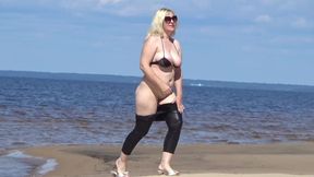 Big Leather Ass - Walk Beach