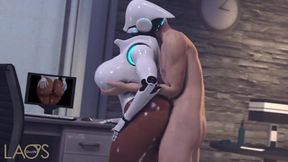 Anime robot accepts ass fucked by happy lover with big boobs