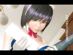 3D hentai lesbian maids rubbing pussies