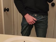 Hung skinny guy playing with his dick