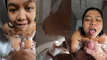 Big Tits Shower Young Asian BBW Titty Fuck Doggy Cum Sex Cumshot POV