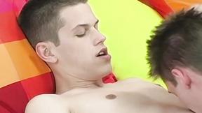 ”Adorable twink Kevin Grey nailed by Caleb Levi after sloppy BJ”