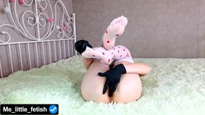 Cosplay petite maid small ass anal masturbation gaping hole in ass