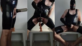latexi69 - anal dildo play that ends to a cumshot