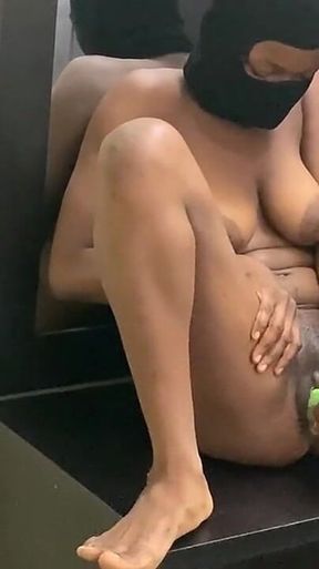 African Mask Sexy Girl Fuck Huge Cucumber