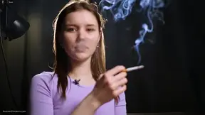 Smoking Solo Tease with Anastasia in Studio