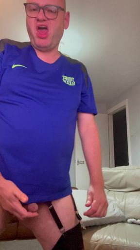 My Blue Football Shirt with Stocking on