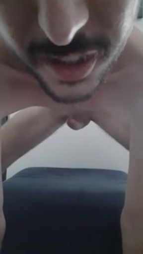 Big cumshot after work french dirty talk