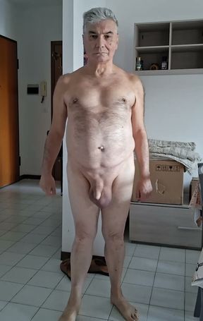 completely naked at home