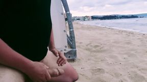 Morning Wank on Beach