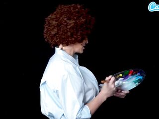 Large Bazookas mother I'd like to fuck Ryan Keely Cosplay As Bob Ross Gets Lustful During Painting Tutorial