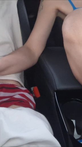 Thrilling moment from "Married app driver goes out without panties and leaves his passengers with an erection!"