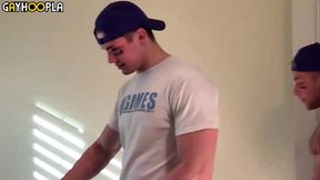 College baseball jocks hookup after practice.