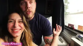 Chloe's hairy bush gets Steve's erect stick on Amtrak