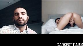 ”Pretty babe Athena Faris solo beaver plays for stepfather”