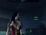 Tough with a beauty in a red dress from bandits. Fallout – Threesome