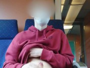 Undressing and jerking off in the train