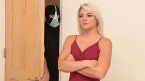 Good-looking blonde chick Rhonda Rhound fucked in the doggy style pose