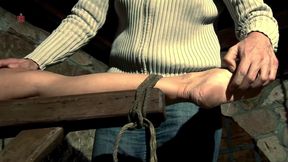 Rebecca - the Horny Slut Is Tied to the Spreader Chair and Tickled to the Extreme