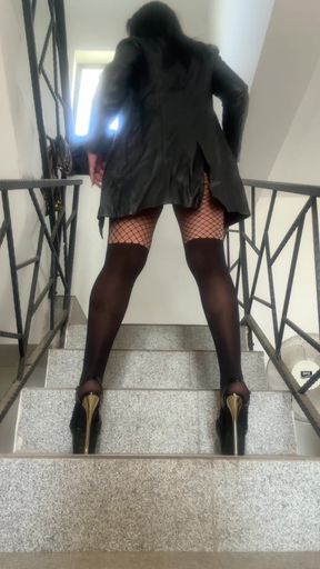 Whispers on the Stairs - High Heels, Tanga & Sultry Tease