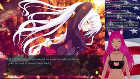 Lewd VTuber Neko Seduces in "My GF is the President" Anime Game Livestream