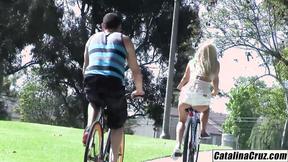 ”University hot girl Layla Price summer bike ride looking to fuck”