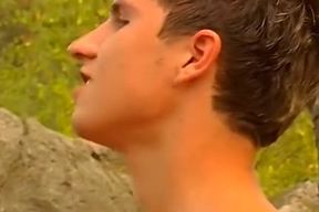 attractive boys In The Forest Having threeway Of Spin shagging