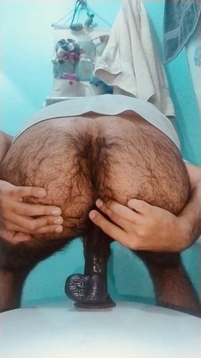 Heterocurious rides dildo like a bitch
