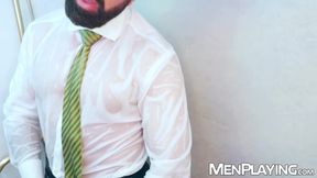 Suited Joe Casio submits to Drew Dixon for deep ass drilling