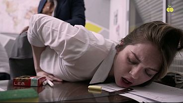 Cute teacher gets her big-titted student's cock in a heated classroom scene