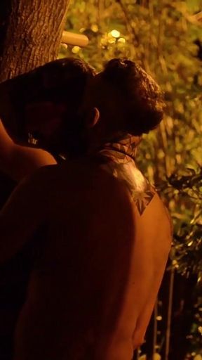 Sub Is Restrained and Used by Bearded Master in a Public Park.