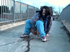 Beauty Lucia Love pissing outdoors